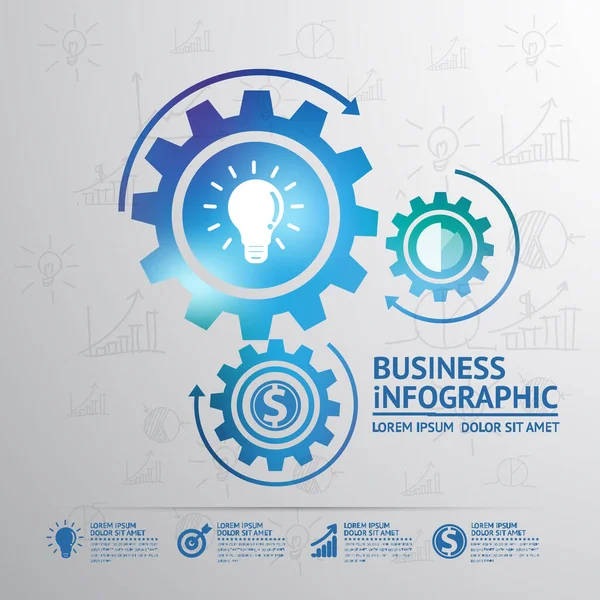 Business Infographic Εικονίδια Και Γραφήματα Διανυσματική Απεικόνιση — Φωτογραφία Αρχείου