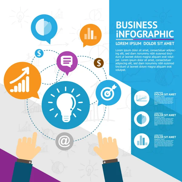 Business Infografik Med Ikoner Vektor Illustration Design - Stock-foto