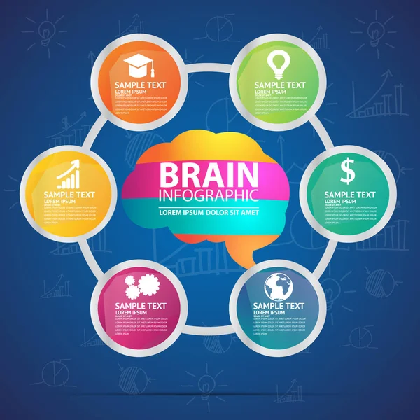 Креативный Инфографический Дизайн Мозга Бизнес Концепция — стоковое фото