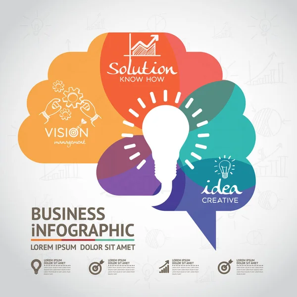 Business Infographic Element Met Menselijke Hersenen Pijlen — Stockfoto