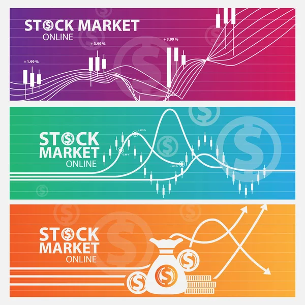 Набор Графика Торговли Рынке Ценных Бумаг — стоковое фото