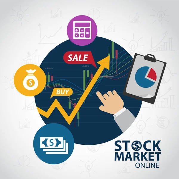 Mercato Azionario Con Icone Simboli — Foto Stock