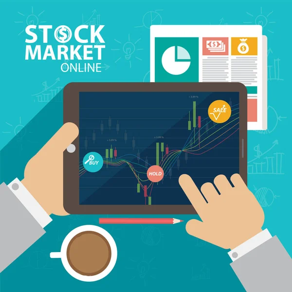 Stock Market Flat Design Business Concept — Stock Photo, Image