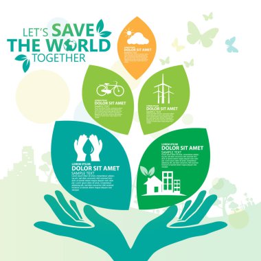 Tasarımınız için ekoloji vektörü illüstrasyonu