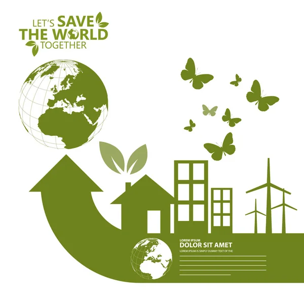 Ökológia Környezet Tervezés Vektor Illusztráció Eps Grafika — Stock Fotó