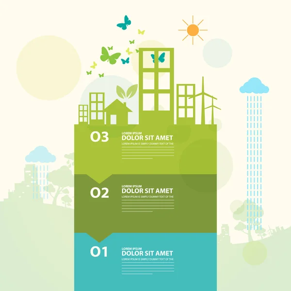 Vector Verde Ecología Infografía — Foto de Stock