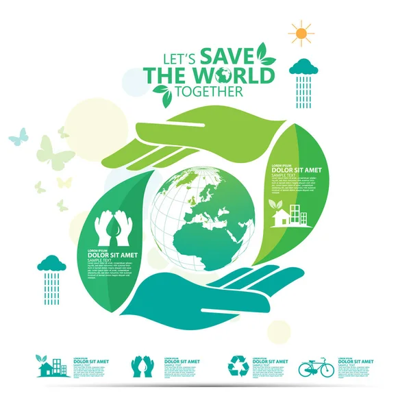 Salvar Mundo Ilustración Vectorial Del Concepto Salvar Planeta — Foto de Stock