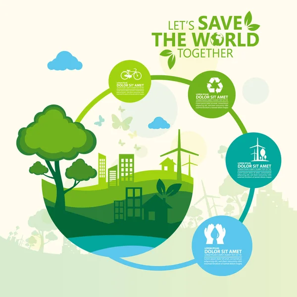 Zelená Zachránit Planetu Světovou Ekologií — Stock fotografie