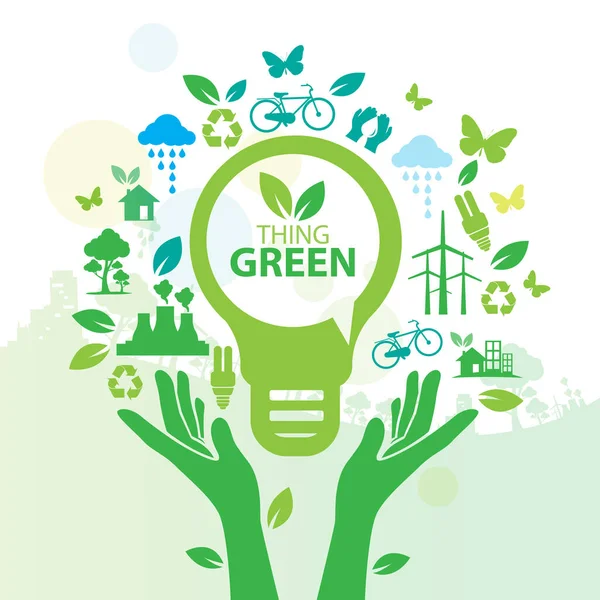 Yeşil Enerji Tasarımı Vektör Illüstrasyonu Grafik — Stok fotoğraf