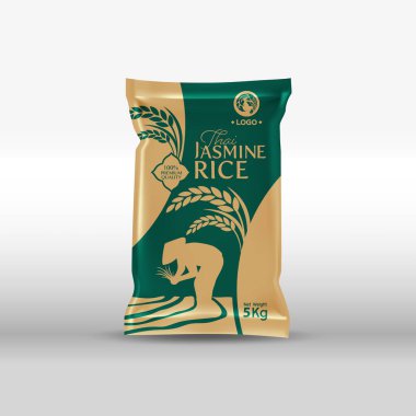 Paddy rice premium organik ürün logo taşıyıcı tasarımı