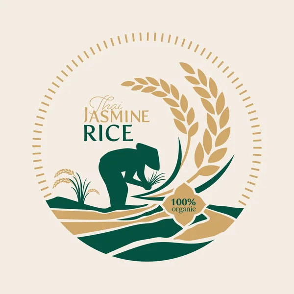 Paddy rice premium organik ürün logo taşıyıcı tasarımı