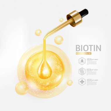 Biotin serumu saç bakımı konsepti 
