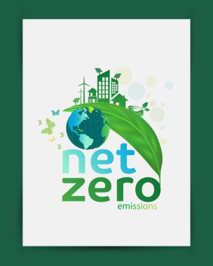 Net zero and carbon neutral concept. clipart