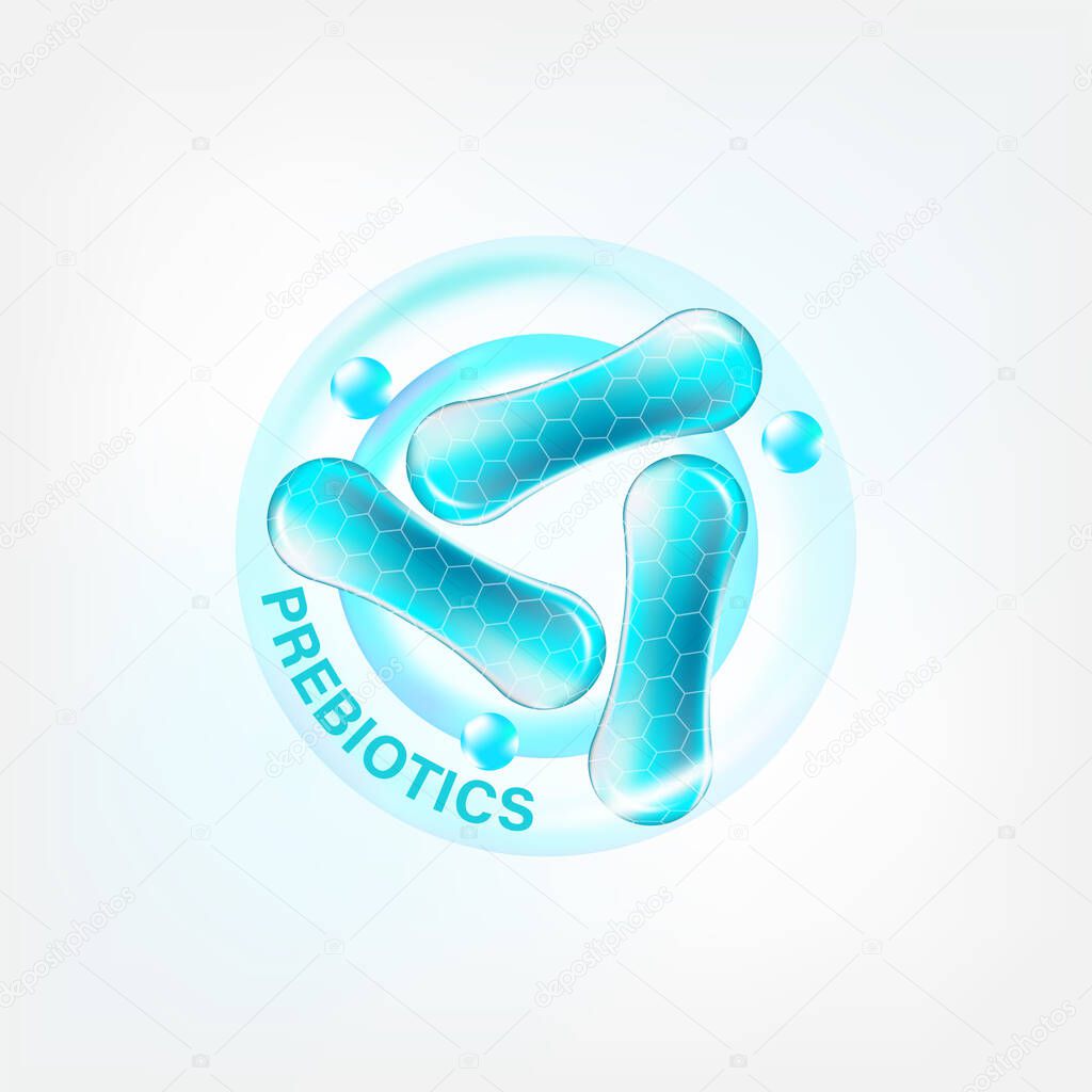 Prebiotic Foods Good Bacteria Vector illustration.