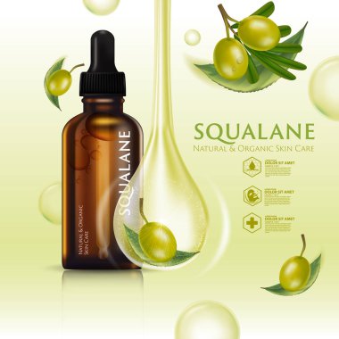 Squalane Serum Cilt Bakımı posteri, afiş tasarımı