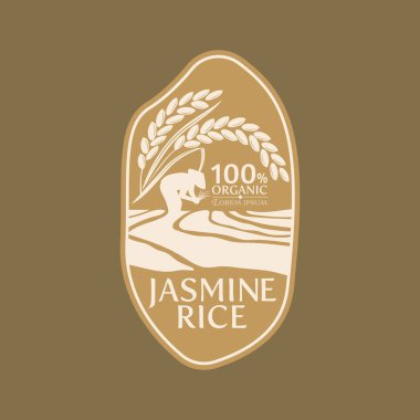 Paddy rice premium organik ürün logo taşıyıcı tasarımı