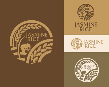 Paddy rice premium organik ürün logo taşıyıcı tasarımı