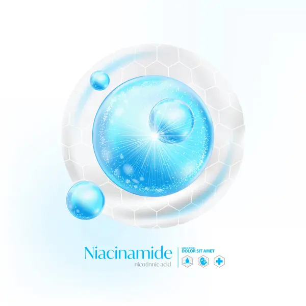 Niacinamide Niacin Nicotinnic 화장품 스톡 일러스트레이션