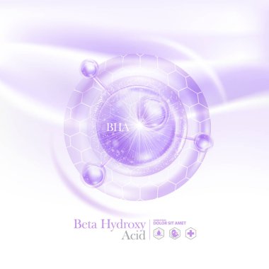 Beta hidroksi asit konsepti, Cilt Bakımı Kozmetik posteri için BHA, pankart tasarımı