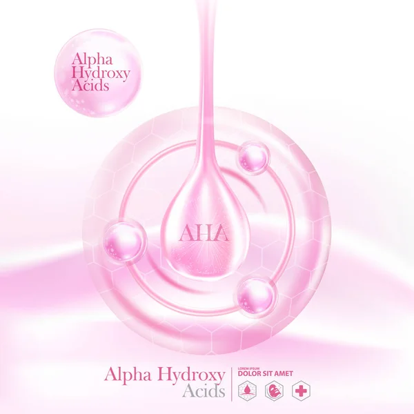 阿尔法羟基酸的概念 Aha皮肤护理化妆品海报 横幅设计 免版税图库插图