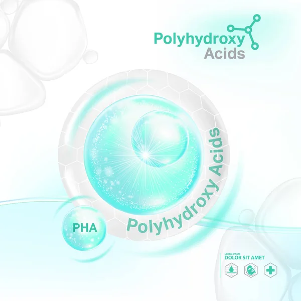 Polihidroksi Asitler Pha Serumu Cilt Bakımı Kozmetik Telifsiz Stok Illüstrasyonlar