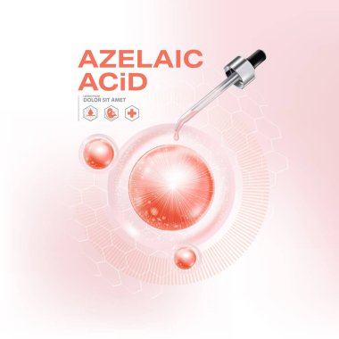 Cilt Bakımı Kozmetik posteri ve pankart tasarımı için Azelaic Acid tasarımı