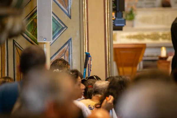 stock image Pilgrims, in the sanctuary of our lady aparecida on the patron saint of brazil