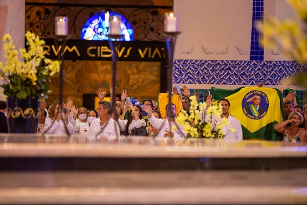 Меса Жовтня 2022 Року День Богородиці Апаресіді Присутністю Президента Бразилії — стокове фото