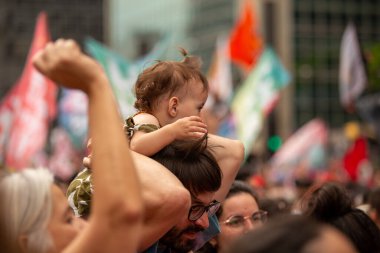 SO PAULO (SP), 10-29-2022 Lula, Alckmin ve Haddad Av 'da bir yürüyüşe katıldılar. Paulista, SP, bu Cumartesi öğleden sonra (29) ve eski Uruguay Cumhurbaşkanı Jos Mujica 'nın özel katılımıyla