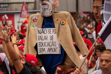 SO PAULO (SP), 10-29-2022 Lula, Alckmin and Haddad participate in a march on Av. Paulista, SP, this Saturday afternoon (29) and with special participation of former Uruguayan President Jos Mujica clipart