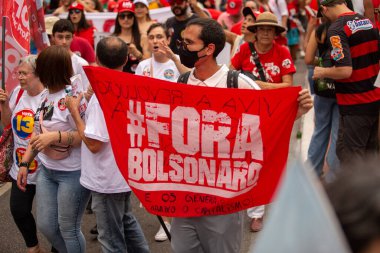 SO PAULO (SP), 10-29-2022 Lula, Alckmin ve Haddad Av 'da bir yürüyüşe katıldılar. Paulista, SP, bu Cumartesi öğleden sonra (29) ve eski Uruguay Cumhurbaşkanı Jos Mujica 'nın özel katılımıyla