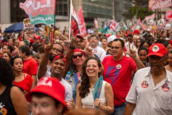 Paulo 2022Lula Alckmin Haddad Participan Una Marcha Paulista Este Sábado — Foto de Stock