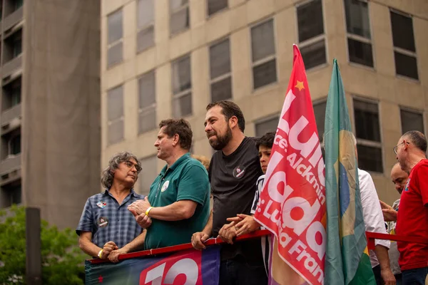 Paulo 2022 Lula Alckmin Haddad Participan Una Marcha Paulista Este — Foto de Stock