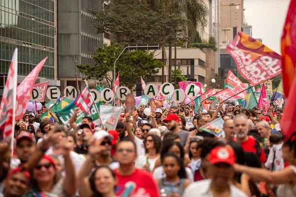 Paulo 2022Lula Alckmin Haddad Participam Uma Marcha Paulista Neste Sábado — Fotografia de Stock