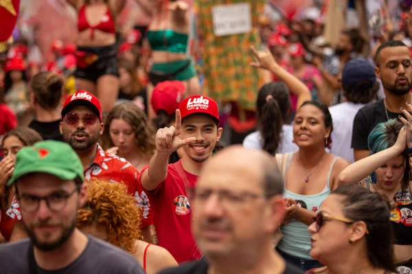 Paulo 2022 Lula Alckmin Och Haddad Deltar Marsch Mot Paulista — Stockfoto
