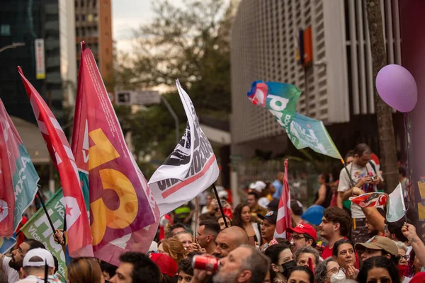 Paulo 2022 Lula Alckmin Haddad Participent Une Marche Sur Paulista — Photo