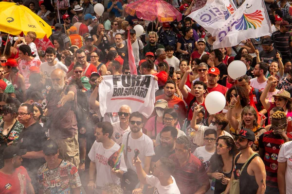 Paulo 2022 Lula Alckmin Haddad Participan Una Marcha Paulista Este —  Fotos de Stock