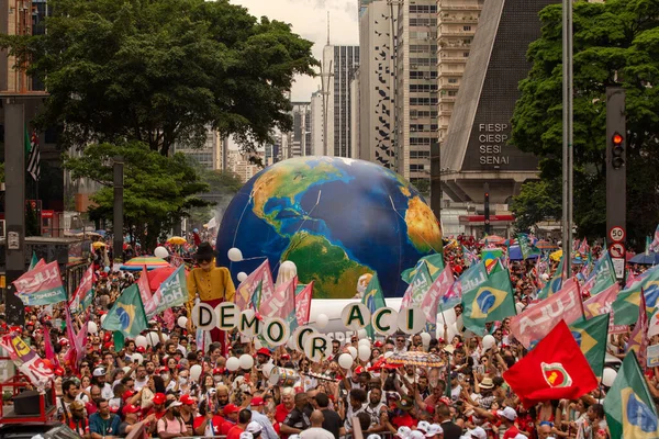 Paulo 2022 Lula Alckmin Και Haddad Συμμετέχουν Μια Πορεία Για — Φωτογραφία Αρχείου