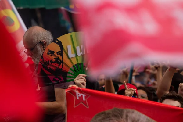 Paulo 2022 Lula Alckmin Und Haddad Nehmen Einem Marsch Paulista — Stockfoto