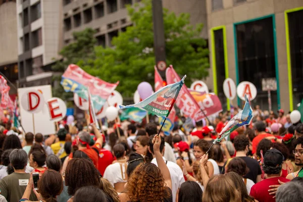 Paulo 2022Lula Alckmin Haddad Participam Uma Marcha Paulista Neste Sábado — Fotografia de Stock