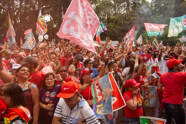 Paulo 2022 Lula Alckmin Und Haddad Nehmen Einem Marsch Paulista — Stockfoto