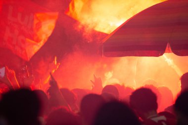 SO PAULO (SP), 10 / 30 / 2022Bu Pazar gecesi Avenida Paulista 'da toplanan seçmenler, Luiz Incio Lula da Silva' nın (PT) cumhurbaşkanlığına zaferini kutladı..