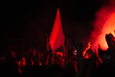SO PAULO (SP), 10 / 30 / 2022Bu Pazar gecesi Avenida Paulista 'da toplanan seçmenler, Luiz Incio Lula da Silva' nın (PT) cumhurbaşkanlığına zaferini kutladı..