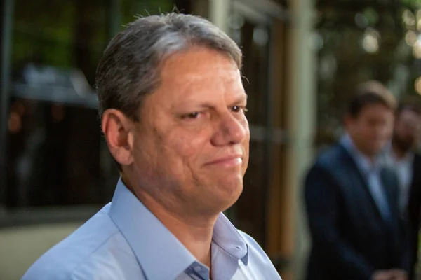 stock image SO PAULO (SP), 10/30/2022Tarcsio de Freitas was elected with 55.27% of the valid votes. His opponent, Fernando Haddad, from the PT, had 44.73%. It was Tarcsio's first election. The Governor of the State of So Paulo