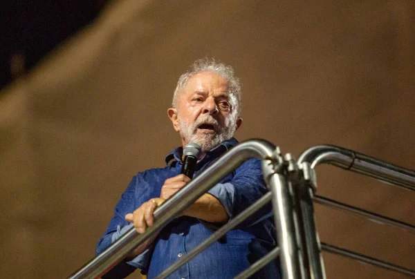 stock image SO PAULO (SP), 10/30/2022Luiz Incio Lula da Silva (PT) to the Presidency of the Republic, celebrates the victory of the 2022 elections, President of the Republic of Brazil