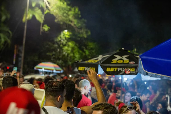 Paulo 2022Tłum Wyborców Zgromadził Się Avenida Paulista Niedzielę Wieczorem Aby — Zdjęcie stockowe