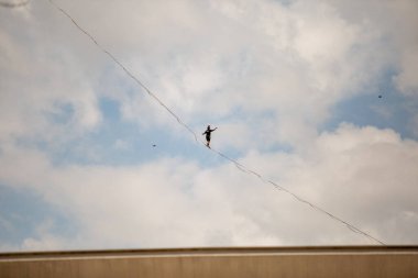 PAULO, BRAZIL - NOVEMBER 06, 20215th Virada Esportiva de So Paulo, dünyanın en büyük paten yarışı, birkaç ekstrem spor, Slackline ve Highline 'ın katılımıyla, 7 yıldan fazla bir süre sonra başkente geri dönüyor.. 