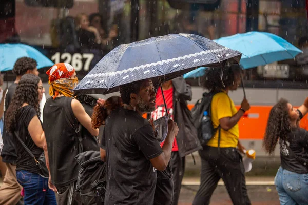 Paulo Brazil November 2022 Siyahi Bilinç Günü Yürüyüşü Yılın Teması — Stok fotoğraf
