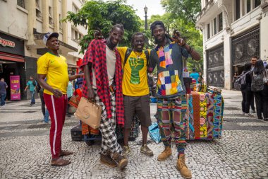 PAULO NOVEMBER 24, 2022, Brezilya kutlamasının destekçileri So Paulo 'nun merkezinde