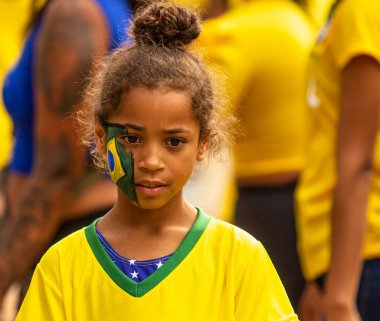 PAULO NOVEMBER 24, 2022, Brezilya kutlamasının destekçileri So Paulo 'nun merkezinde